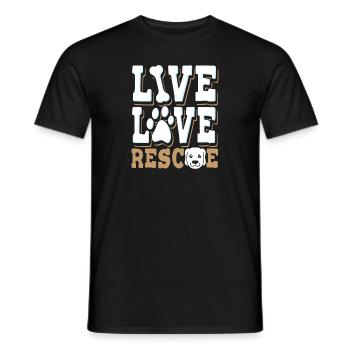Live Love Rescue Dogs Cats Animal Shelter Animal Rescue - T-shirt homme - noir - Devant - AI Model Male 178 light (178cm)