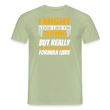 Formule Libre Cadeau Funny - T-shirt homme - vert sauge - Devant - AI Model Male 178 light (178cm)