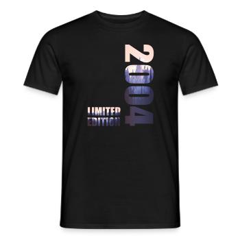 2004. Limited Edition T-Shirt Geburtstags Idee - Männer T-Shirt - Schwarz - Vorne - AI Model Male 178 light (178cm)