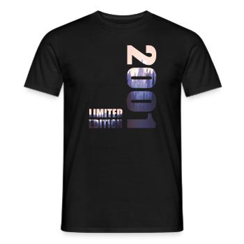 2001. Limited Edition T-Shirt Geburtstags Idee - Männer T-Shirt - Schwarz - Vorne - AI Model Male 178 light (178cm)