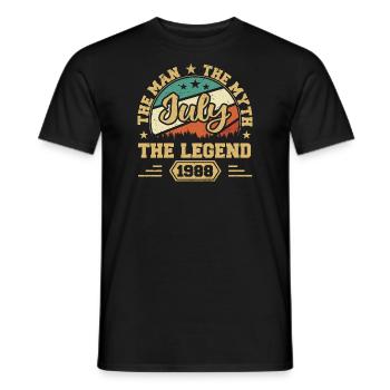 July 1988 The Man, The Myte, The legend, Juli 1988 - Männer T-Shirt - Schwarz - Vorne - AI Model Male 178 light (178cm)