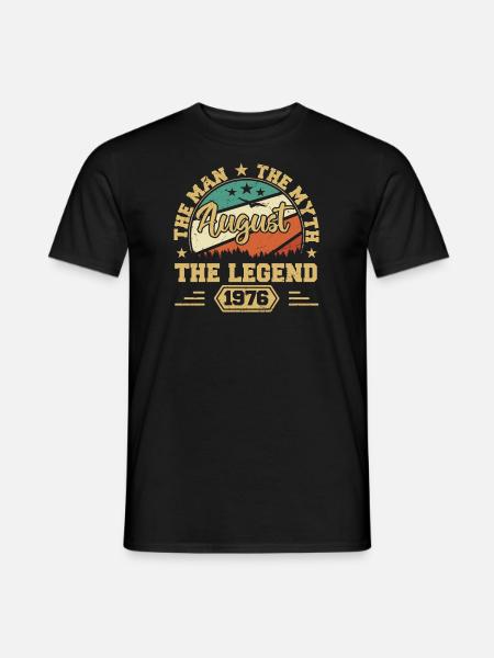 Legendarisk siden august 1976 Årgang 1976 august - Mænd T-shirt - sort