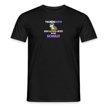 Tschüss Kita - ich glitzer jetzt in der Schule - Männer T-Shirt - Schwarz - Vorne - AI Model Male 178 light (178cm)