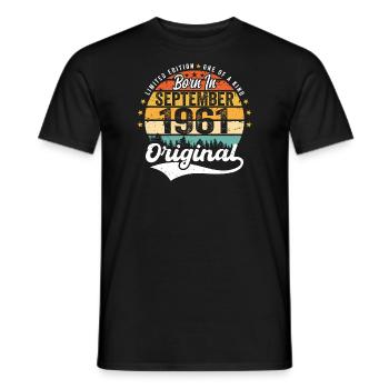 September 1961 Jubilee 1961 September - Men's T-Shirt - black - Front - AI Model Male 178 light (178cm)