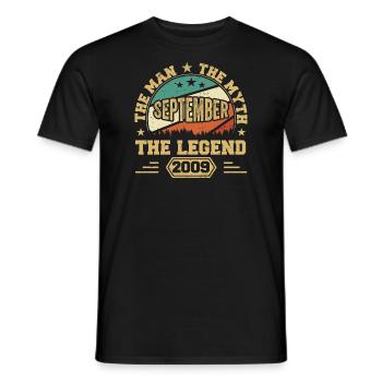 Legendary since September 2009 Retro 2009 September - Men's T-Shirt - black - Front - AI Model Male 178 light (178cm)