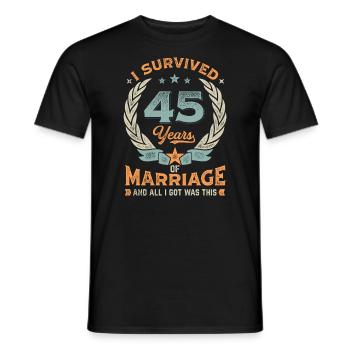 J’ai survécu à 45 ans de mariage - T-shirt homme - noir - Devant - AI Model Male 178 light (178cm)