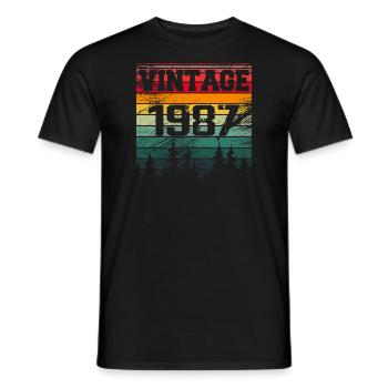 1987 Vintage Birthday Gift 1987 Retro - Men's T-Shirt - black - Front - AI Model Male 178 light (178cm)