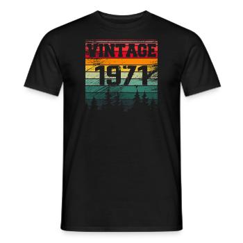 1971 Cadeau D'anniversaire Vintage 1971 Rétro - T-shirt homme - noir - Devant - AI Model Male 178 light (178cm)