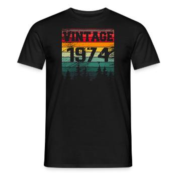 1974 Cadeau D'anniversaire Vintage 1974 Rétro - T-shirt homme - noir - Devant - AI Model Male 178 light (178cm)