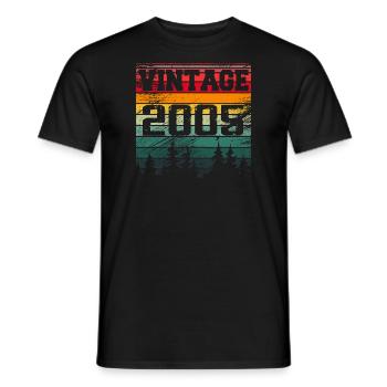 2005 Cadeau D'anniversaire Vintage 2005 Rétro - T-shirt homme - noir - Devant - AI Model Male 178 light (178cm)