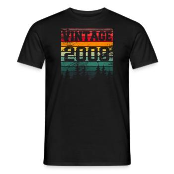2008 Vintage Geburtstagsgeschenk 2008 Retro - Männer T-Shirt - Schwarz - Vorne - AI Model Male 178 light (178cm)