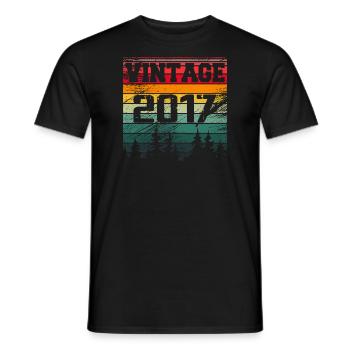 2017 Vintage Birthday Gift 2017 Retro - Men's T-Shirt - black - Front - AI Model Male 178 light (178cm)