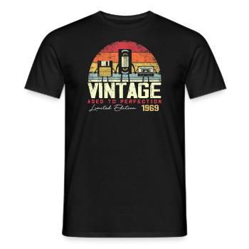 Vintage 1969 Gift - Men's T-Shirt - black - Front - AI Model Male 178 light (178cm)