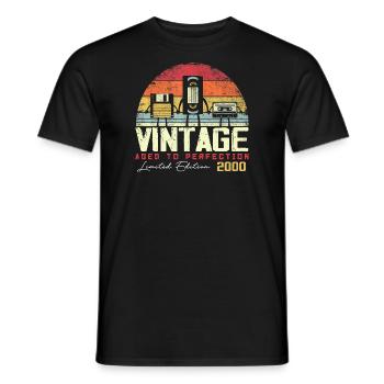 Vintage 2000 Gift - Men's T-Shirt - black - Front - AI Model Male 178 light (178cm)