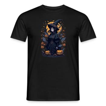 Nuit envoûtante : Sorcière noire d’Halloween - T-shirt homme - noir - Devant - AI Model Male 178 light (178cm)