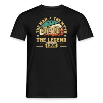 Legendary Since November 1982 Vintage 1982 Novembe - Men's T-Shirt - black - Front - AI Model Male 178 light (178cm)