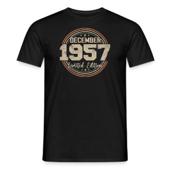 Die Legenden wurden im Dezember 1957 - 1957 geboren - Männer T-Shirt - Schwarz - Vorne - AI Model Male 178 light (178cm)