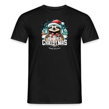Weihnachtsfaultier - Sweet Christmas - Männer T-Shirt - Schwarz - Vorne - AI Model Male 178 light (178cm)