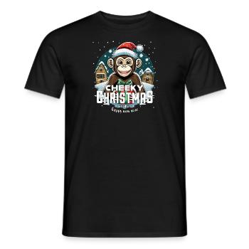 Christmas Monkey - Cheeky Christmas - Men's T-Shirt - black - Front - AI Model Male 178 light (178cm)