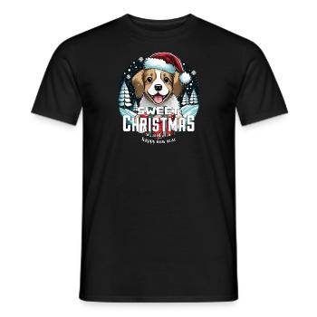 Weihnachtshund Sweet Christmas - Männer T-Shirt - Schwarz - Vorne - AI Model Male 178 light (178cm)