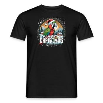 Christmas Parrot - Parroty Christmas - Men's T-Shirt - black - Front - AI Model Male 178 light (178cm)