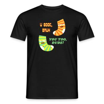Socks - Men's T-Shirt - black - Front - AI Model Male 178 light (178cm)