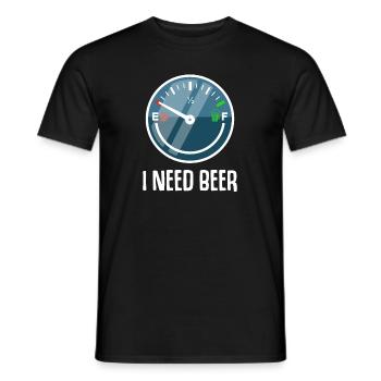 J’AI BESOIN DE BIÈRE Bière Amateurs de bière - T-shirt homme - noir - Devant - AI Model Male 178 light (178cm)