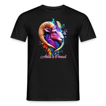 Widder und Stolz - Männer T-Shirt - Schwarz - Vorne - AI Model Male 178 light (178cm)