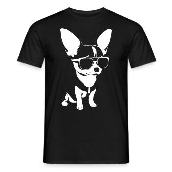 Lustiger Chihuahua mit Sonnenbrille Chihuahuas - Männer T-Shirt - Schwarz - Vorne - AI Model Male 178 light (178cm)