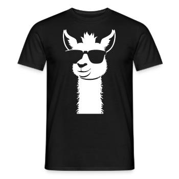 Lama drôle portant des lunettes de soleil Lamas cool - T-shirt homme - noir - Devant - AI Model Male 178 light (178cm)