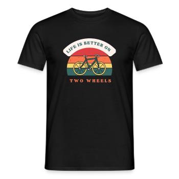 Life Is Better On Two Wheels - Men's T-Shirt - black - Front - AI Model Male 178 light (178cm)