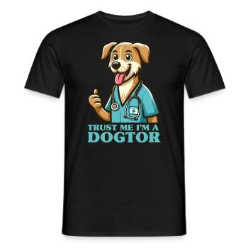 Vertrau mir, ich bin ein Dogtor Lustiger Arzt - Männer T-Shirt - Schwarz - Vorne - AI Model Male 178 light (178cm)