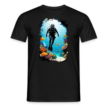 plongée sous marine - T-shirt homme - noir - Devant - AI Model Male 178 light (178cm)