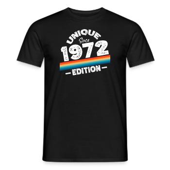 Unique Since 1972 Edition Birthday Vintage 1972 - Men's T-Shirt - black - Front - AI Model Male 178 light (178cm)