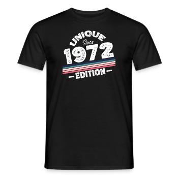 Unique since 1972 Edition Birthday Vintage 1972 - Men's T-Shirt - black - Front - AI Model Male 178 light (178cm)