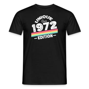 Unique since 1972 Edition Birthday Vintage 1972 - Men's T-Shirt - black - Front - AI Model Male 178 light (178cm)