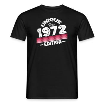 Unique since 1972 Edition Birthday Vintage 1972 - Men's T-Shirt - black - Front - AI Model Male 178 light (178cm)