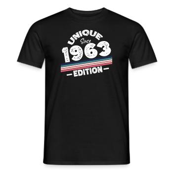 Unique depuis 1963 Edition Anniversaire Millésime 1963 - T-shirt homme - noir - Devant - AI Model Male 178 light (178cm)