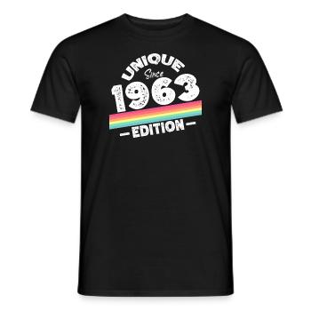 Unique depuis 1963 Edition Anniversaire Millésime 1963 - T-shirt homme - noir - Devant - AI Model Male 178 light (178cm)