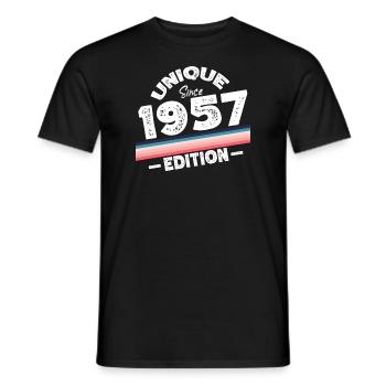 Unique since 1957 Edition Birthday Vintage 1957 - Men's T-Shirt - black - Front - AI Model Male 178 light (178cm)