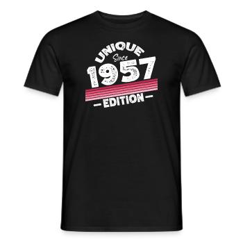 Unique depuis 1957 Edition Anniversaire Millésime 1957 - T-shirt homme - noir - Devant - AI Model Male 178 light (178cm)