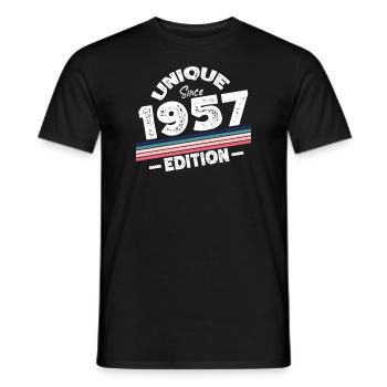 Unique Since 1957 Edition Birthday Vintage 1957 - Men's T-Shirt - black - Front - AI Model Male 178 light (178cm)