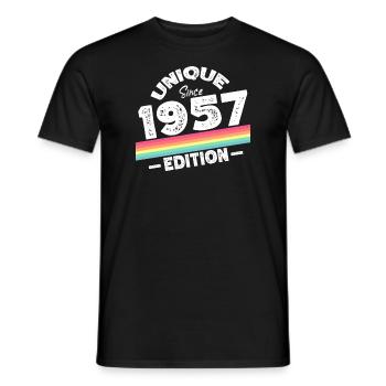 Unique Since 1957 Edition Birthday Vintage 1957 - Men's T-Shirt - black - Front - AI Model Male 178 light (178cm)