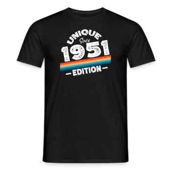 Unique Since 1951 Edition Birthday Vintage 1951 - Men's T-Shirt - black - Front - AI Model Male 178 light (178cm)