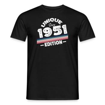 Unique Since 1951 Edition Birthday Vintage 1951 - Men's T-Shirt - black - Front - AI Model Male 178 light (178cm)