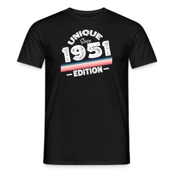 Unique Since 1951 Edition Birthday Vintage 1951 - Men's T-Shirt - black - Front - AI Model Male 178 light (178cm)