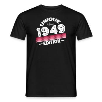 Unique depuis 1949 Edition Anniversaire Millésime 1949 - T-shirt homme - noir - Devant - AI Model Male 178 light (178cm)