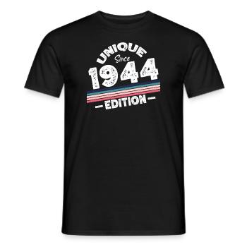 Unique Since 1944 Edition Birthday Vintage 1944 - Men's T-Shirt - black - Front - AI Model Male 178 light (178cm)