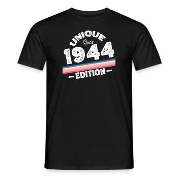 Unique Since 1944 Edition Birthday Vintage 1944 - Men's T-Shirt - black - Front - AI Model Male 178 light (178cm)