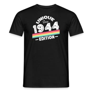 Unique Since 1944 Edition Birthday Vintage 1944 - Men's T-Shirt - black - Front - AI Model Male 178 light (178cm)